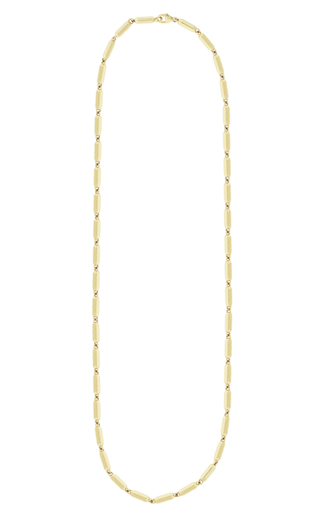 14k Yellow gold pill link necklace.