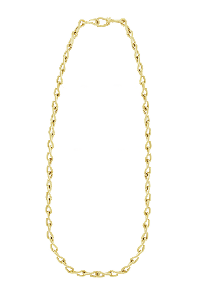 14k yellow gold wire link chain necklace