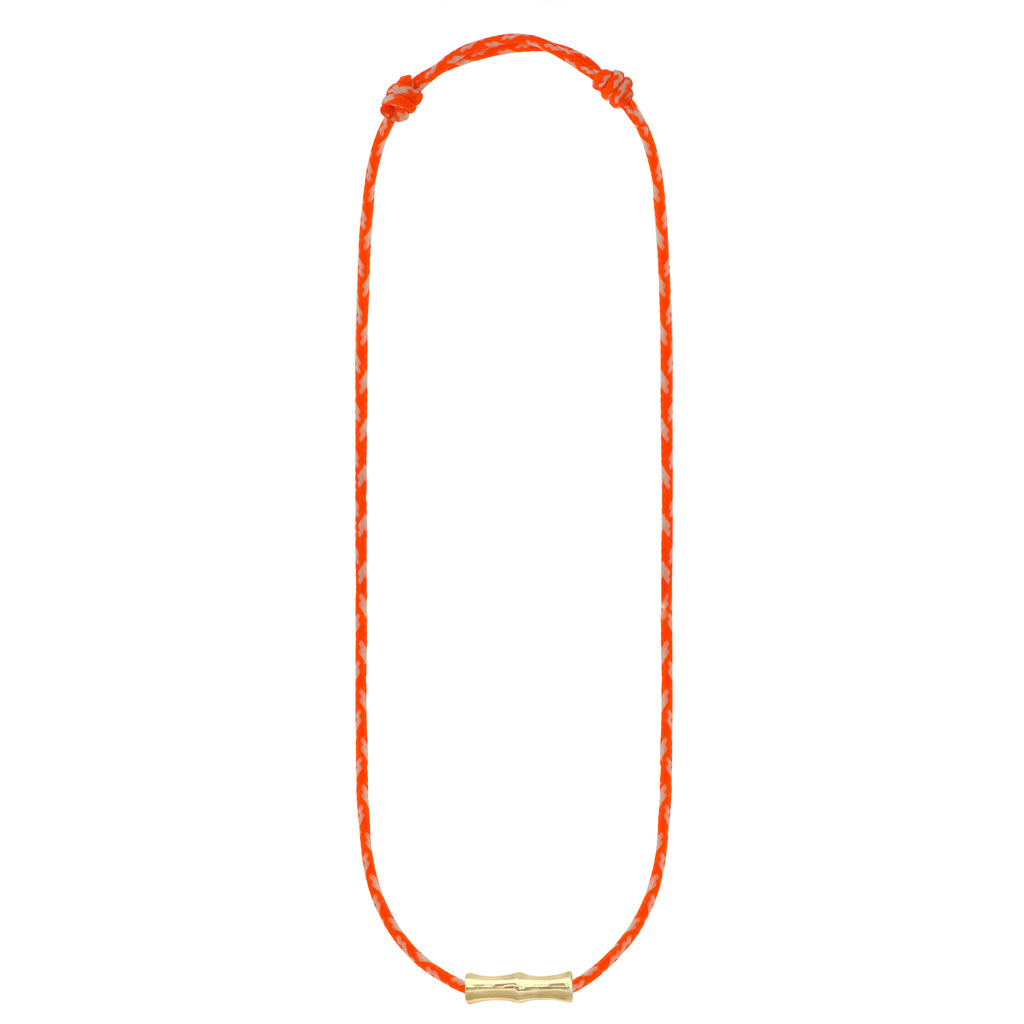 LUIS MORAIS 14k yellow gold Double-Sheath Bamboo on a gemstone beaded necklace with lobster clasp closure.&nbsp;Bamboo symbolizes strength, resilience, and the ability to grow through adversity.