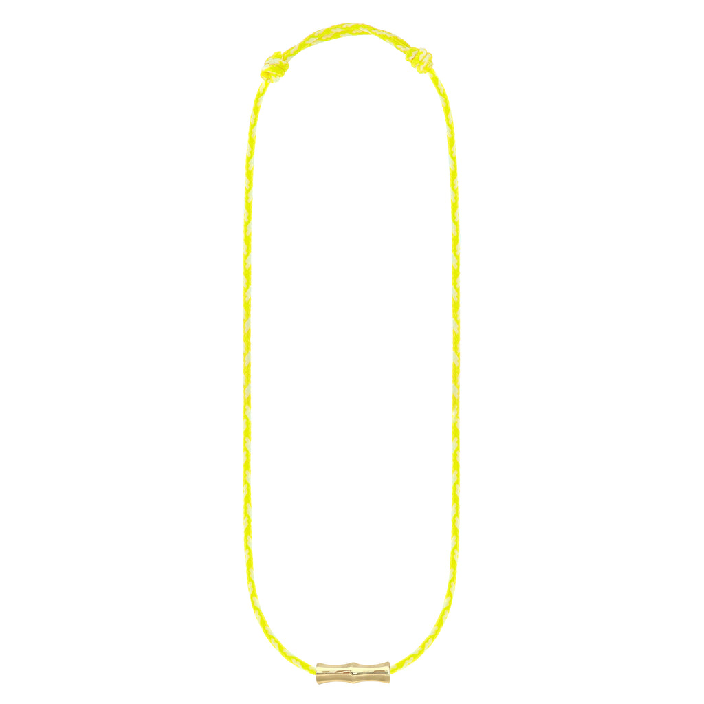 LUIS MORAIS 14k yellow gold Double-Sheath Bamboo on a gemstone beaded necklace with lobster clasp closure.&nbsp;Bamboo symbolizes strength, resilience, and the ability to grow through adversity.