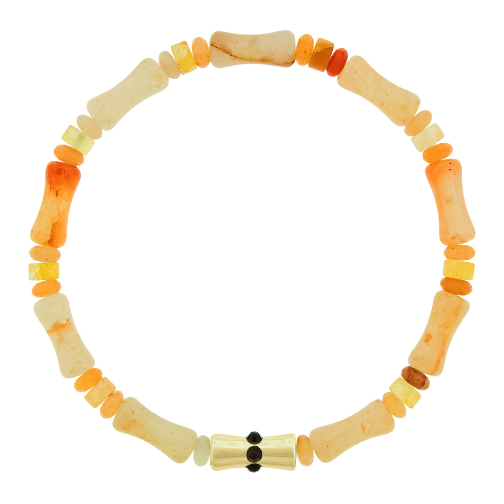 Sheath Bamboo Tube with Quartz on Aventurine Bead Bracelet