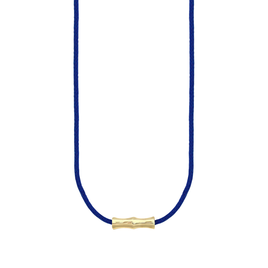 LUIS MORAIS 14k yellow gold Double-Sheath Bamboo on a gemstone beaded necklace with lobster clasp closure.&nbsp;Bamboo symbolizes strength, resilience, and the ability to grow through adversity.