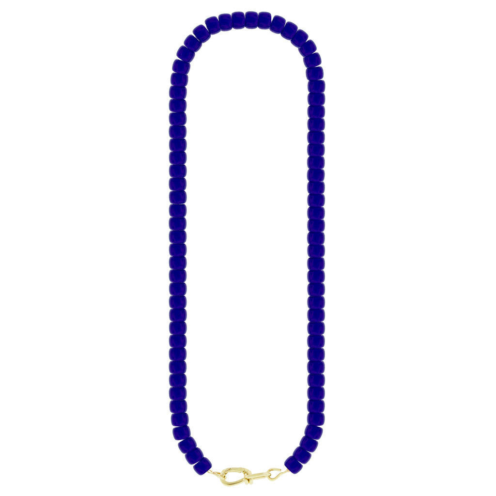 LUIS MORAIS 14k yellow gold wire clasp on a glass beaded necklace.