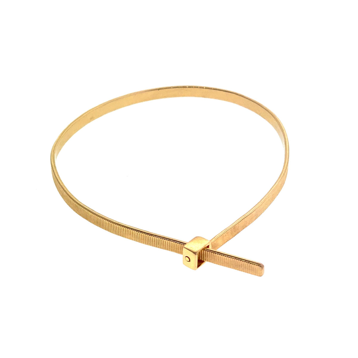 14k Gold Handcuff Cable Zip Tie Bracelet | LUIS MORAIS